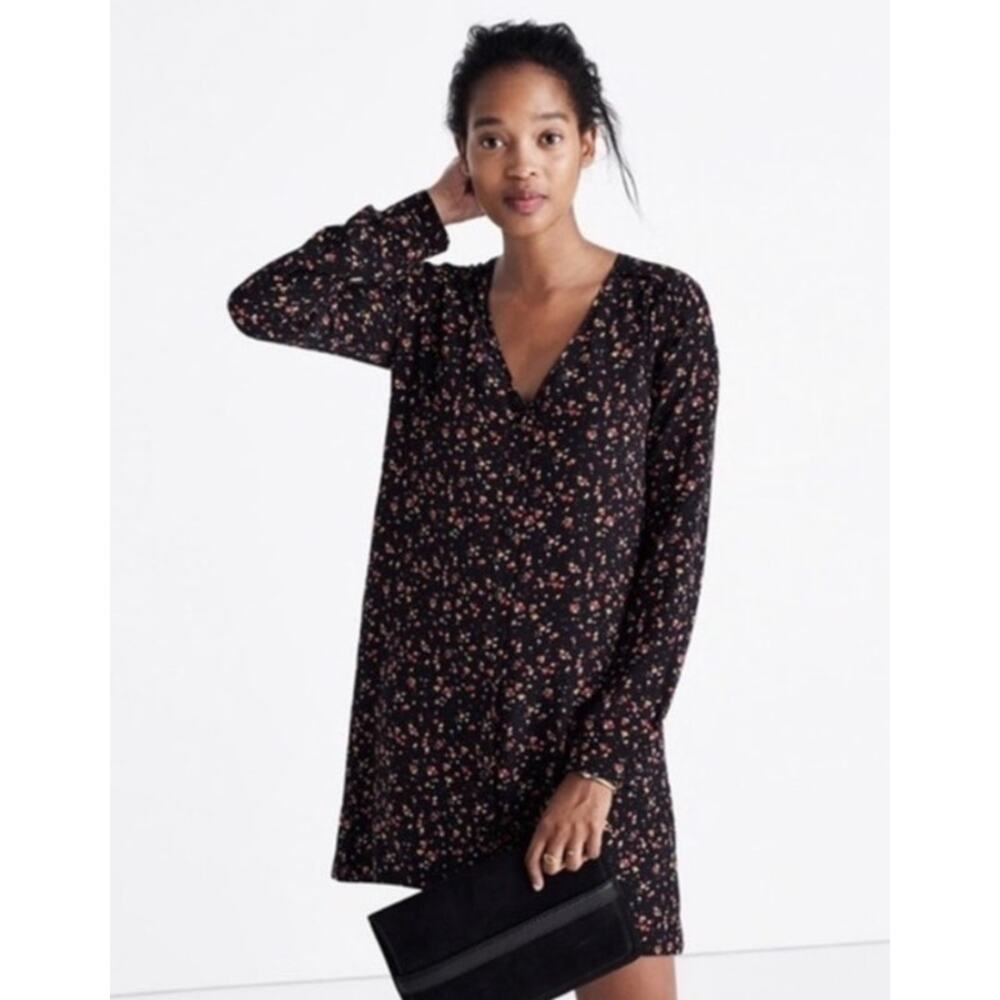 Madewell et Sezane Elly Floral Silk Mini Dress Women's Medium